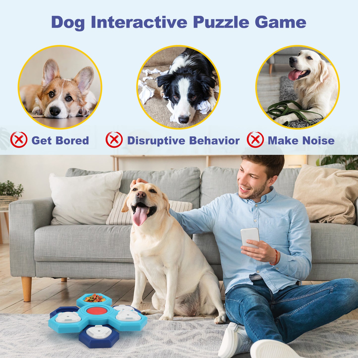 4-Layer Puzzle Slow Feeder Bowl for Dogs