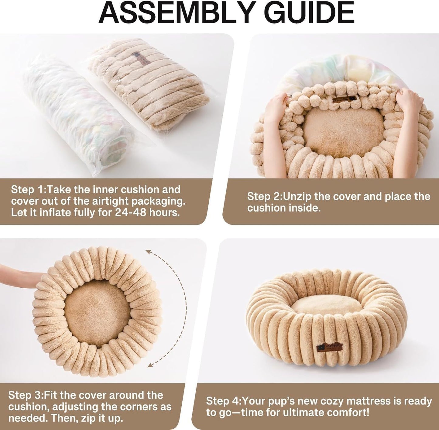 MEWOOFUN Donut Cat Bed