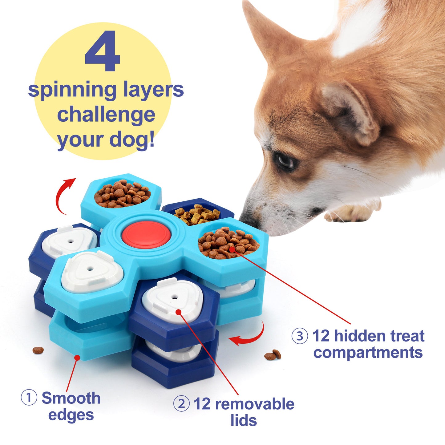 4-Layer Puzzle Slow Feeder Bowl for Dogs